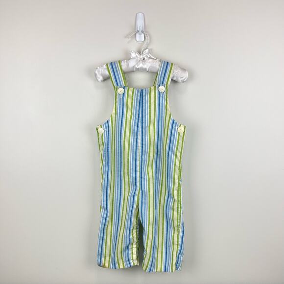 Vintage Betti Terrell for Lord and Taylor Striped Overalls 12-18 Months - Picture 1 of 7
